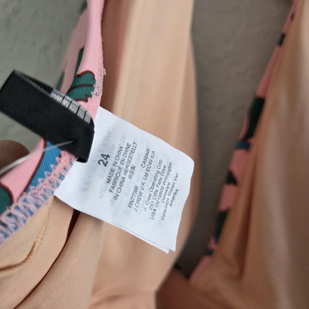 J Crew Halter One Piece Floral Padded V Neck Tropical Swimsuit - Picture 6 of 7